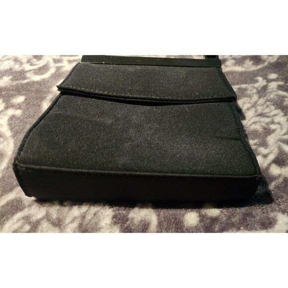 Elegant NINE WEST Small Black Evening Bag Satiny Purse VGUC - Picture 4 of 6